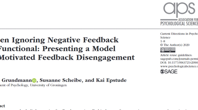 New Publication on Emotion Regulation and Feedback Processing