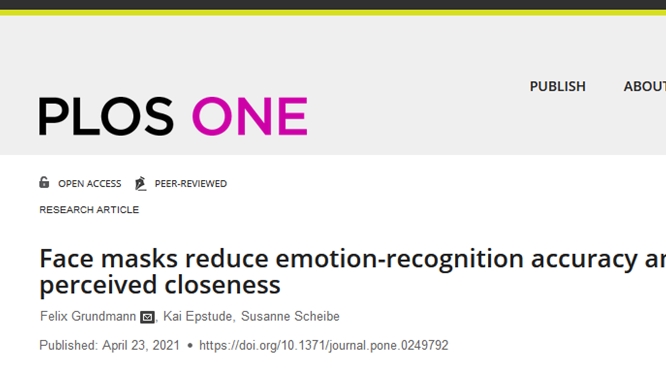 New Publication on Face Masks and Emotional and Social Inferences