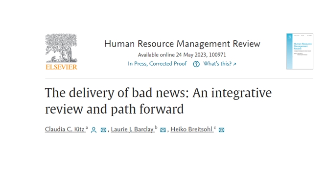 The delivery of bad news: An integrative review and path forward