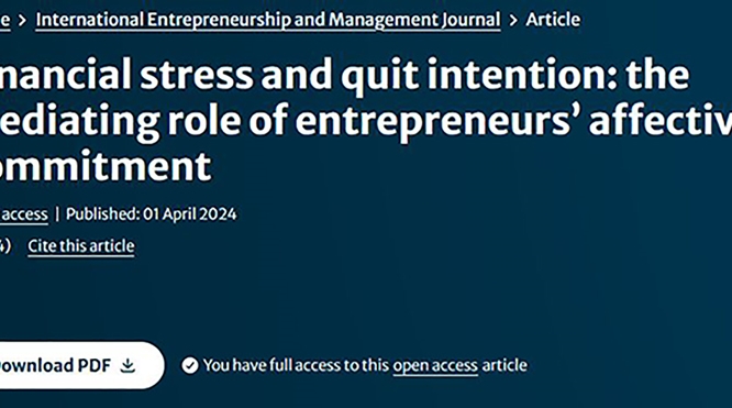 Financial stress and quit intention: the mediating role of entrepreneurs’ affective commitment